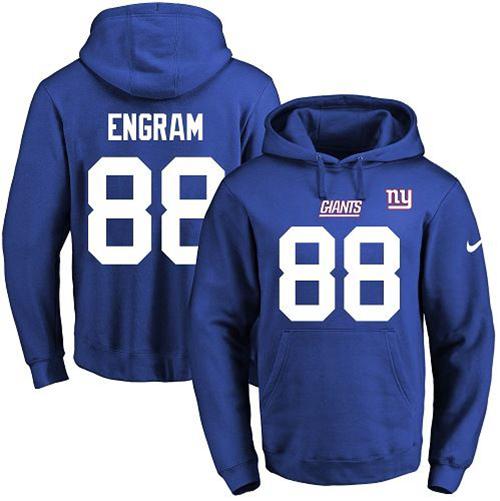 Nike Giants #88 Evan Engram Royal Blue Name & Number Pullover NFL Hoodie - Click Image to Close